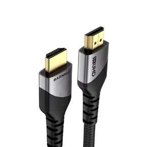 HDMI 8K 2.1 Certified Ultra High Speed Cable, 48 Gbps, 1 m/3.3 ft. by BARNMO Support PS5/XBox, 4K UHD TV/Blu-ray player Dolby Vision, Dolby Atmos/DTS:X soundbar