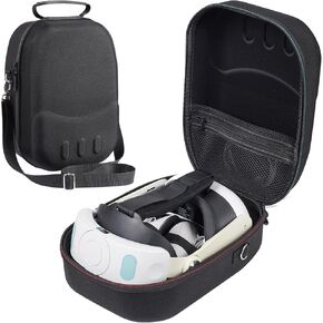 Hard Carrying Case for Oculus/Meta Quest 3 Fits Official VR Headset with Elite Strap & Quest 3 VR Accessories, Waterproof & Fuzz-Free, Travel and Home Storage -Black