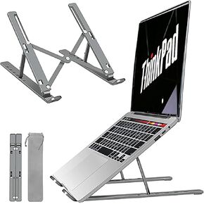 Portable Aluminum Alloy Laptop Stand for Lenovo ThinkPad X1 Carbon 5th-12th Gen Thinkpad X1 T14 T15 T16 E14 E15 E16 P14s P15v P16v L14 L13 L16 L15 Laptop, Ergonomic 6-Levels Angles, Adjustable Stand