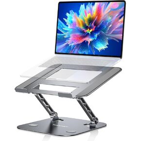 TECKNET Laptop Stand for Desk, Adjustable Laptop Holder, Laptop Riser for Laptops 11"-17.3", Sturdy & Non-Slip PC Stand with Heat Dissipation for Home, Office, Business