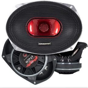 Gravity WZP69 Warzone Series 6x9 inch 4 Ohm Pro Midrange Coaxial Loud Corrugated Surround Speaker 4-Ohms with 800W Max, 1 Speaker Car Audio High Standard Reliability Testing