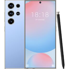 C24 Ultra Android Phone,8+256GB Memory Unlocked Cell phone,Android 14.0 Smartphone,6800mAh Battery,6.82" HD Screen,Support Dual SlM Dual Standby/Face Recognition/108MP Camera/5G Phone-Blue