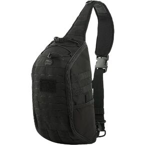 M-Tac Sling Backpack - Black Tactical Sling Bag for Men - Crossbody Army Rucksack for Men and Women - Armadillo Chest Pack