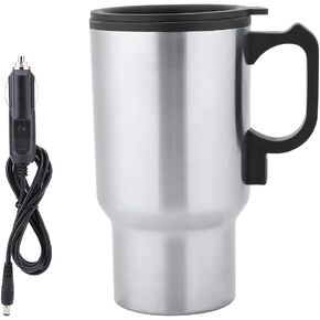 Car Heating Cup,12v 450ml Portable Travel Electric Hot Water Bottle,Electric Car Stainless Steel Kettles Travel Heating Cup With Spill Proof Lid For Heating Water Coffee Milk Tea