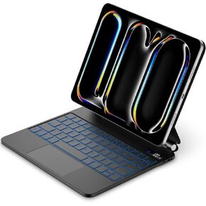 Magnetic Keyboard Case for iPad Pro 11-inch(M4,2024),Click-Anywhere Trackpad with 7 Color Backlit for iPad Pro 11 Keyboard-Black