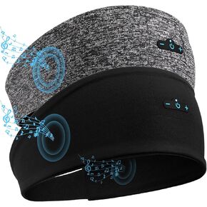 Sleep Headphones Bluetooth 5.2 Headband for Side Sleeper 2-Pack, 13H Playtime, Wireless Headband Headphones with HD Stereo Speakers for Workout,Running,Yoga, Ideal Gifts for Men, Women, Teens