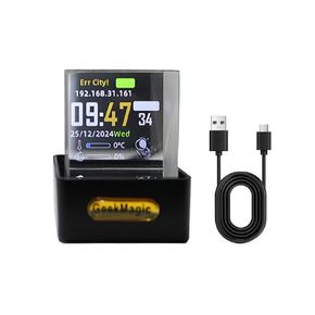 Mini 3D Hologram Cube Display,Holo Cube, Bitcoin Crypto Stock Ticker, Crystal Photo Desktop Holocube, Smart Weather Station Digital,Time Display,GIF Animation Gift Cool Desktop Decor (Black)