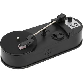 Dilwe Turntable Record Player, Mini Portable USB to MP3 Converter, Vintage Player Support 33,45 PRM LP, with 3.5mm Stereo,USB, Memory Card Slot for Music Lovers( to MP3)