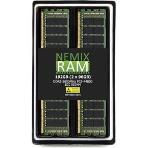 NEMIX RAM 256GB (8X32GB) DDR5 5600MHZ PC5-44800 CL46 2Rx8 1.1V 288-PIN ECC RDIMM Registered Server Memory KIT Compatible with Supermicro B13SEG Motherboard in Kuwait
