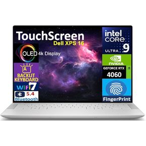 جهاز كمبيوتر محمول Dell XPS 16 ، 16.3 "Touch ، عرض 90 هرتز 4K (Intel Ultra 9-185H 16-Core ، Geforce RTX 4060 ، 32GB LPDDR5X RAM ، 1TB SSD ، 2x Thunderbolt 4 ، Fingerprint ، Wifi 7 ، BT 5.4 ، Win 11 ) in Kuwait