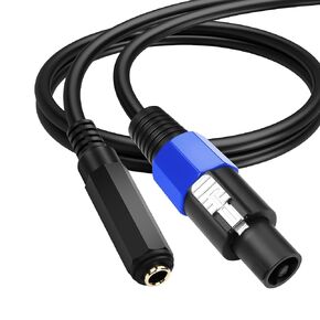 SinLoon Speakon to 1/4" Speaker Cable 22AWG Speakon Male to 6.35mm TRS Female Audio Cord 1.6FT Twist Lock Speakon to 1/4" Dual Channel Audio Cable for Speaker Guitar Amplifier (0.5m/6.35mm Female)