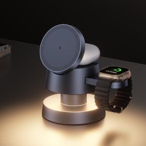 Mushroom Light Magnetic 4-in-1 Wireless Charging Stand Ambient Light for Apple Magsafe iPhone16 iPhone 15 pro14 13 Watch Ultra2 S9 AirPods Birthday Gift