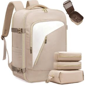 LOVEVOOK Travel Backpack for Women, 40L Carry on Backpack for Airplanes, Large TSA Personal Item Travel Bag Fits 17.3" Laptop, Water-Resistant Business Weekender Back Pack, 4Pcs in Kuwait