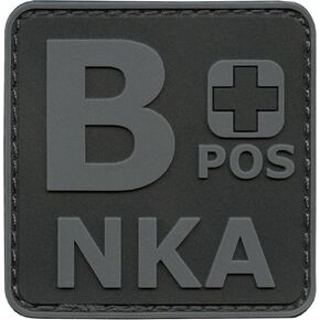 PVC First Aid Patch 2x2 B Positive Patch Compatible with Velcro PVC Patches for Hats Plate Carrier Patches for Caps Ifak Patch First Aid Kit Patch B Pos Blood Type Patch (Blackout Subdued)