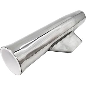 ISURE MARINE Boat Fishing Rod Holder Stainless Steel Flared Weld-on Coped Blade Angeled & Flared with 1-7/8'' Inner Diameter White Liner for Boats
