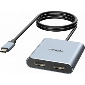 USB C to Dual HDMI Adapter 4K 60Hz, Splitter 2 Monitors Extended Display, Type C Hub Multiple Docking Station for Laptop(DP Alt Mode Required) Compatible with Thunderbolt 3…