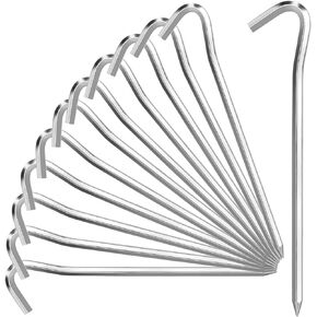 20/40/80 Pack Tent Pegs, 7" Aluminum Tent Stakes Pegs with Hook, Hexagon Rod Lightweight Canopy Stakes Pegs for Camping, Canopy, Outdoor Decoration(7", 20 Pack)