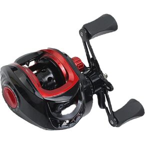 Metal Baitcasting Reel Lightweight Smooth Operation with Long Cast Spool for Saltwater Freshwater Fishing
