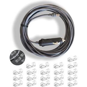16.4ft (5m) لـ Starlink Mini Cable Cable Lighter DC5521 Male 12V-48V Car Care و 20pcs olleds for starlink mini cable accessories (Gray)