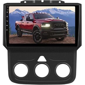 Car Radio Stereo for Dodge Ram 1500 2500 3500 2013 2014 2015 2016 2017 2018,9'' Touch Screen Radio Replacement with Wireless CarPlay Android Auto,2+64GB with BT GPS FM WiFi (Only fit Manual AC)