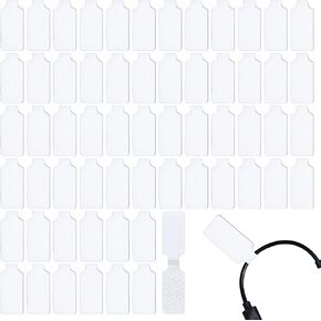 60pcs Cable Labels Self-Adhesive Cord Labels Paste Wire Labels Hook and Loop Cable Labels Writable Waterproof Cord Tags Nylon Office Wire Tags Markers for Electronics Computers Cable Management