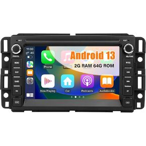 for Chevrolet Chevy Silverado Tahoe GMC Sierra Yukon Car Stereo Radio, Android 13 2GB + 64GB with Wireless CarPlay Android Auto Bluetooth GPS Navigation WiFi SWC Head Unit, 7 Inch IPS HD Touchscreen