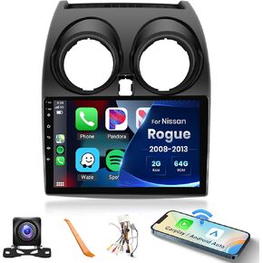 2+64G For Nissan Rogue 2008-2013 𝐰𝐢𝐭𝐡 𝐉-𝐁-𝐋 Car Radio with Wireless Carplay/Android Auto,Android 13 Car Stereo 9" Touch Screen GPS Navigation WiFi Bluetooth FM/RDS Mirror Link SWC Backup Camera