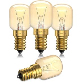 25 Watt Oven Light Bulbs Replacement 120V - E14 T25 Appliance Small Screw Light Bulb Warm White,Heat Resistant Bulb 300℃,Clear Glass,Dimmable for Microwave,Refrigerator,Oven,Salt Lamp