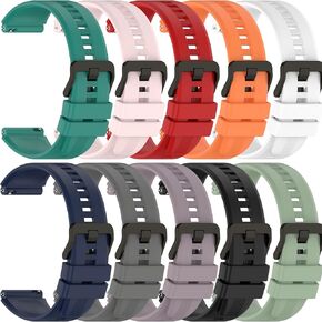 FitTurn 10-Pack Bands for Desong D09 Smartwatch,22mm Silicone Strap Wristband Replacement Band Accessory for Desong D09 Fitness Wellness Tracker