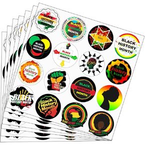 128pcs Black History Month Stickers, Vinyl Waterproof African American Juneteenth February Festival Stickers for Laptop, Water Bottles, Luggage, Computer, Cellphone, Skateboard