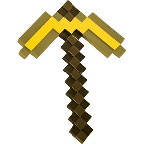 Gold Minecraft Pickaxe, Official Minecraft Costume Accessory for Kids, Single Size Video Game Costume Prop