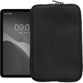 kwmobile Universal Fabric Tablet Sleeve - Soft Fabric with Zippered Closure - Full Practical Protection for Your Tablet - Dark Blue