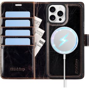 Compatible with Magsafe Magnetic 2 in 1 Detachable iPhone 13 Wallet Case with Card Holder Credit Slots Men Women,PU Leather RFID Blocking Flip Kickstand for Apple 13 6.1",Black