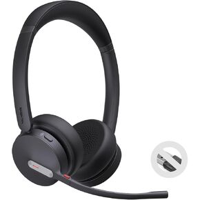 Yealink BH70 Dual UC Without Dongle Wireless Headset with Mic for Work, 164ft Bluetooth Headsets Teams UC Compatible, 35h Talk Life, 147g Lightweight Comfort, Perfect for Open Office Home Hybrid Work