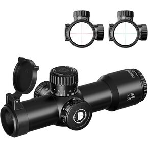 HT-NV 3X24IR Tactical Rifle Scope, Compact Rifle Scope with Red & Green Illumination and Mil-Dot Reticle, Lightweight Rifle Scope for Hunting, Compatible with Night Vision Devices