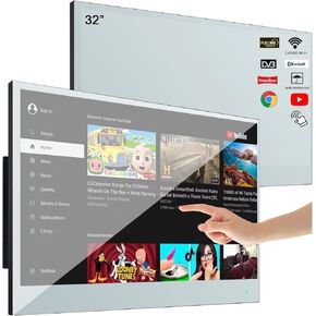 Soulaca 32 inches Android System Mirror Smart Bathroom LED TV Vanishing Magic LED IP66 Waterproof Vanishing Mirror DTV ATSC New Hotel Spa