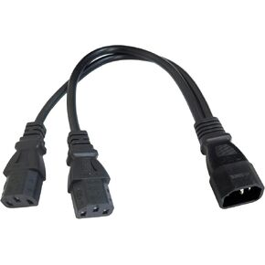 UPS Server C14 to 2 x C13 Y Splitter Adapter Extension Power Cable Cord,1ft/30cm