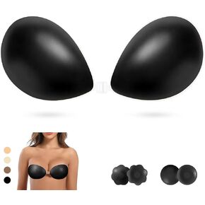 Sticky Bra 2 Pairs - Invisible Backless Strapless Bras, Sticky Boobs for Women Push Up, Adhesive Bra with Nipple Covers