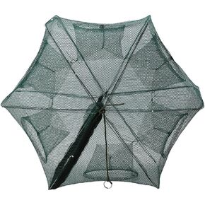 Ejoyous Fishing Net, 6 Holes Automatic Fishing Net Cast Net Nylon Portable Foldable Crab Fish Trap Easy Use Fishing Net Cage for Catching Shrimp Crab Crawfish Bluegill Minnow