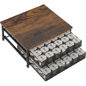 NANANARDOSO Coffee Pod Holder for Counter,72-Capacity Keurig Pod Storage Drawer Organizer with Sliding Baskets, Coffee Station Organizer for Keurig K Cups