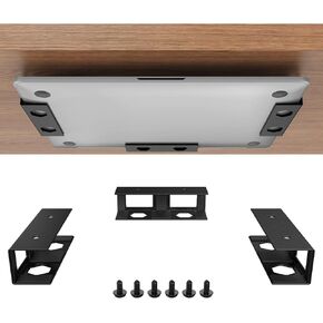 Joythink Universal Under Desk Metal Laptop Mount Laptop Holder Tray with Anti-Scratch Under Table Hidden Docking Station Holder Silicone Under Desk Mount for Laptop Keyboard Tablet Kitchen 3 PCS