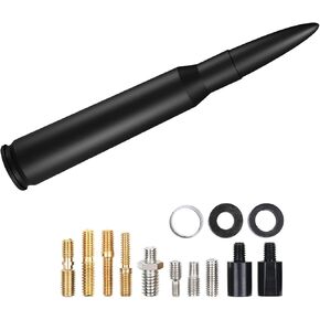 Universal 5.3inch 50 Cal Car Antenna Replacement for Chevrolet Silverado, GMC Sierra, Dodge Ram, Jeep Wrangler, Ford F150 F250 F350 Truck Short Antenna, Black