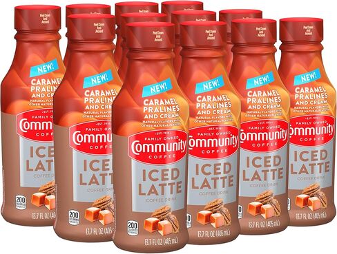 Community Coffee Iced Latte Coffee Drink, Mocha White Chocolate, Natural Flavors, 13.7 Fluid Ounce (Pack of 12) in Saudi Arabia