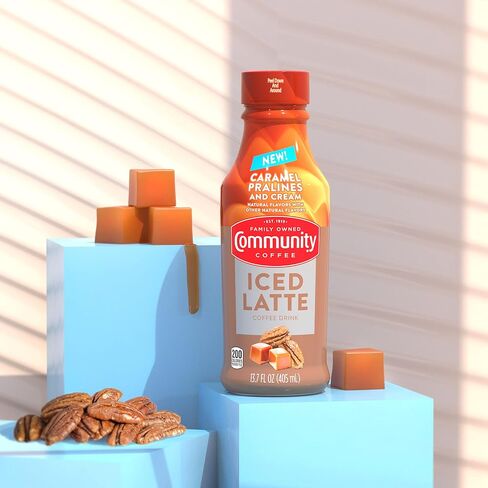 Community Coffee Iced Latte Coffee Drink, Mocha White Chocolate, Natural Flavors, 13.7 Fluid Ounce (Pack of 12) in Saudi Arabia