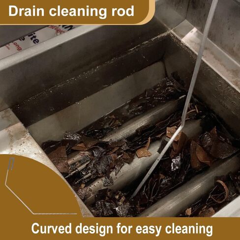 مجموعة أدوات تنظيف الشعيرات النحاسية للمقليين ، مجموعة من 3 قطع تشمل فرشاة تنظيف المقلاة على شكل حرف L ، وفرشاة تنظيف سلة المقلاة الطويلة ومقاضرة تنظيف الصرف لتنظيف المقلاة التجارية in Kuwait