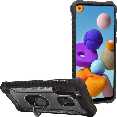 بالنسبة إلى Samsung Galaxy A21 (SM -A215) - علبة الهاتف المعدنية الألومنيوم مع حامل - Zy0 Gray in Kuwait