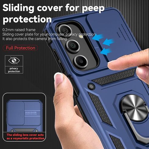 for Galaxy A16 5G Phone Case,Samsung Galaxy A16 5G Case,with Screen Protector and Camera Cover,[Military Grade] 16ft.Drop Tested Cover with Magnetic Kickstand Protective Case for Samsung A16 5G, Blue in Kuwait