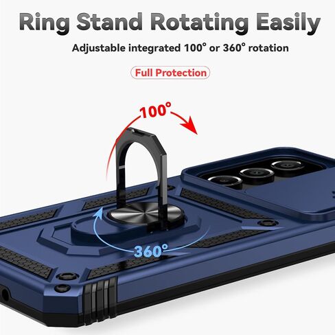 for Galaxy A16 5G Phone Case,Samsung Galaxy A16 5G Case,with Screen Protector and Camera Cover,[Military Grade] 16ft.Drop Tested Cover with Magnetic Kickstand Protective Case for Samsung A16 5G, Blue in Kuwait