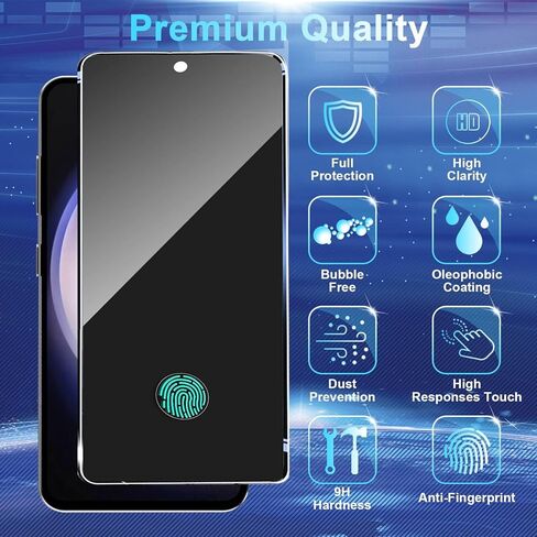 2 + 2 Pack Galaxy S23 Fe Privacy Screen Protector - 2 Pack Privacy Film + 2 Pack Camera Lens Prapted Glass ، Whight Clarity Bubble Protection ، Anti SPO in Kuwait