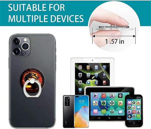 حامل حلقة إصبع الهاتف الخليوي حامل مناسب لـ iPhone ، نمط التنين الأحمر الذي يتميز بزاوية 360 درجة ، الهاتف الخليوي العالمي ، وأجهزة أقراص خلفية. in Kuwait